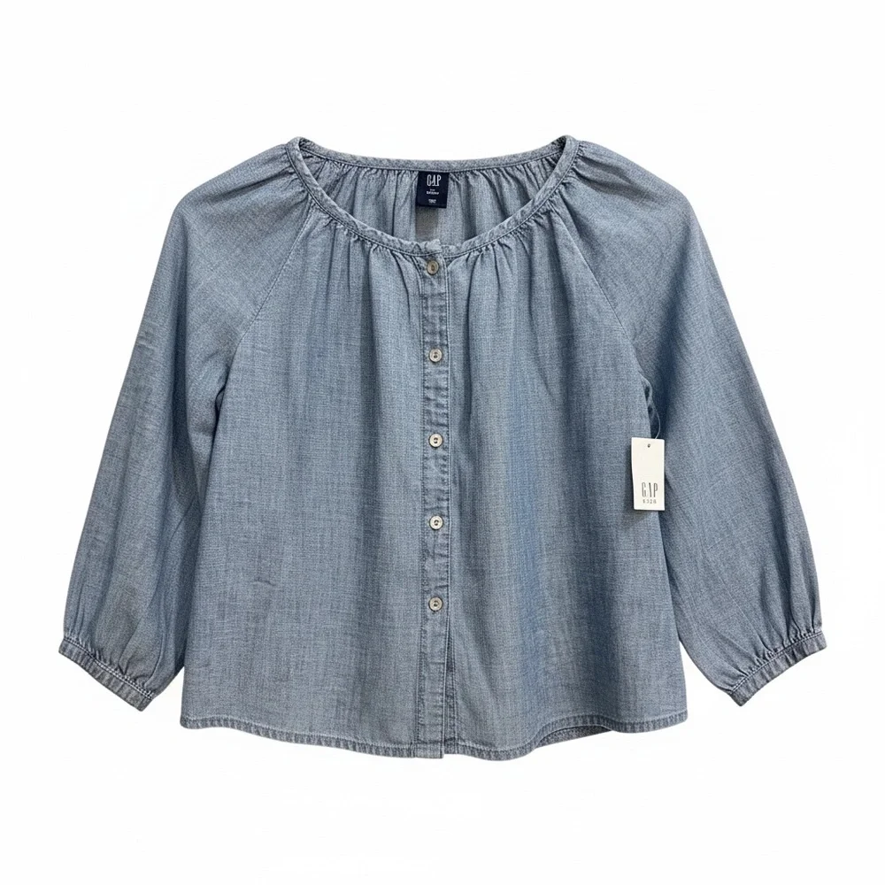 GAP Kids Light Blue Button-Up Blouse